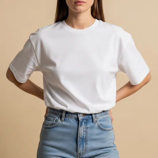 Pure Cotton Oversize Bisiklet Yaka Tişört